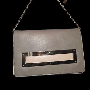 Gray and Cream Women's Bag